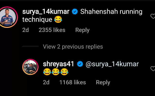 Suryakumar Yadav comes up with a hilarious tweet to Shreyas Iyer’s rehab video