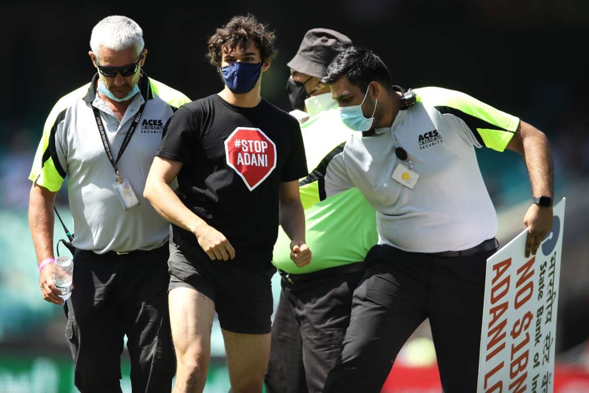 Pitch invasion during the first ODI between India and Australia